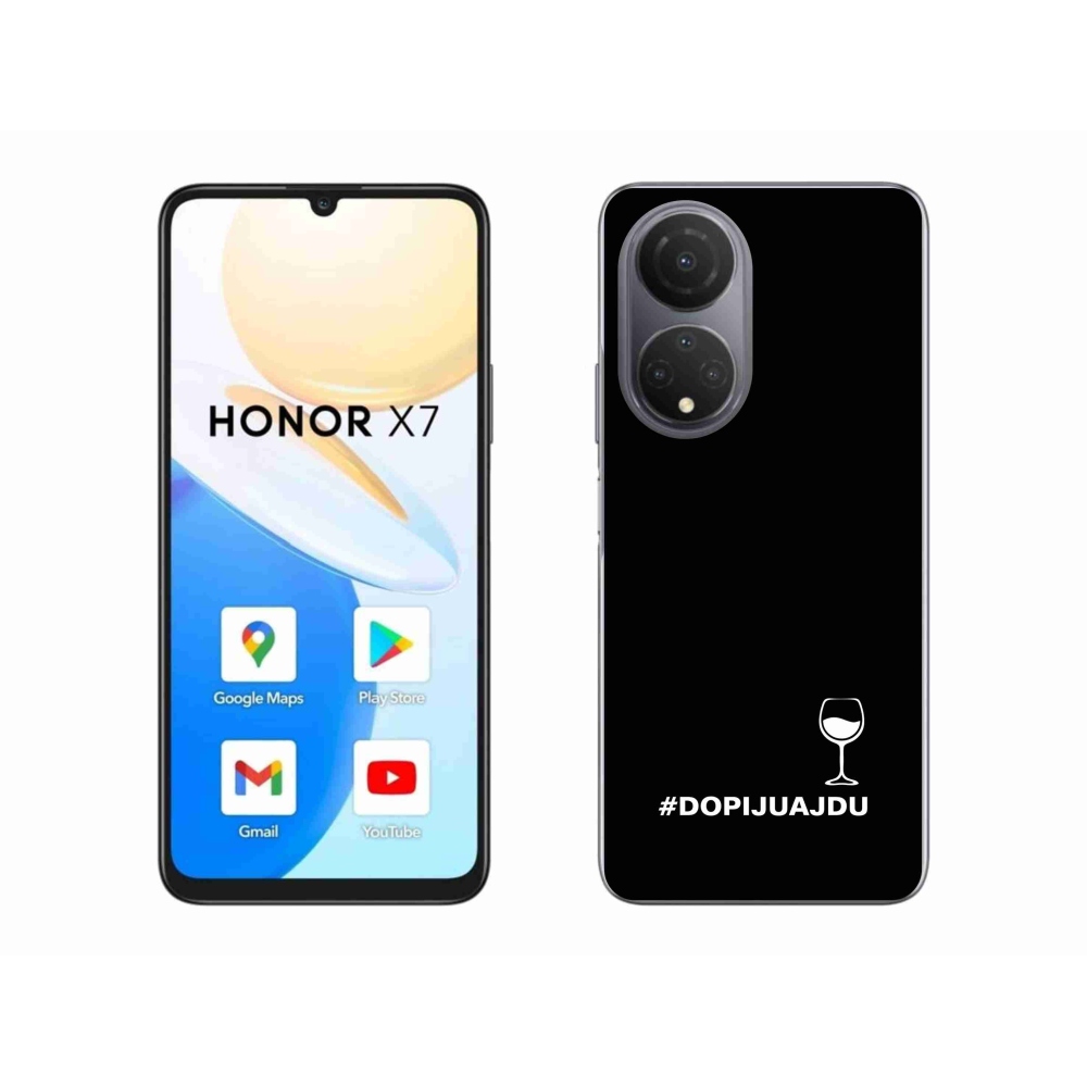 Gél borítás mmCase a Honor X7 készülékhez - bor motívum fekete háttérrel