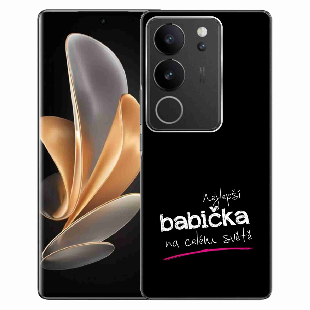 Gél borítás mmCase a Vivo V29 5G-n - Legjobb nagyi 4 fekete háttérrel