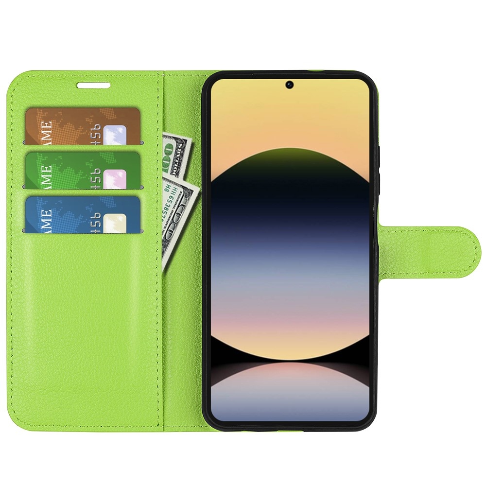 Litchi könyv tok Xiaomi Redmi Note 14S-hez - zöld