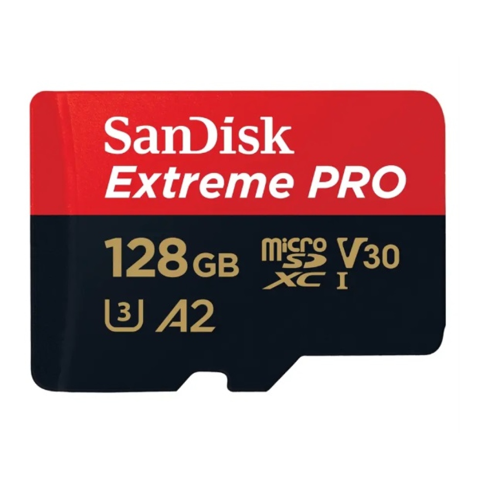 SanDisk Extreme PRO microSDXC 128GB memóriakártya + SD adapter 200MB/s & 90MB/s A2 C10 V30 UHS-I U3