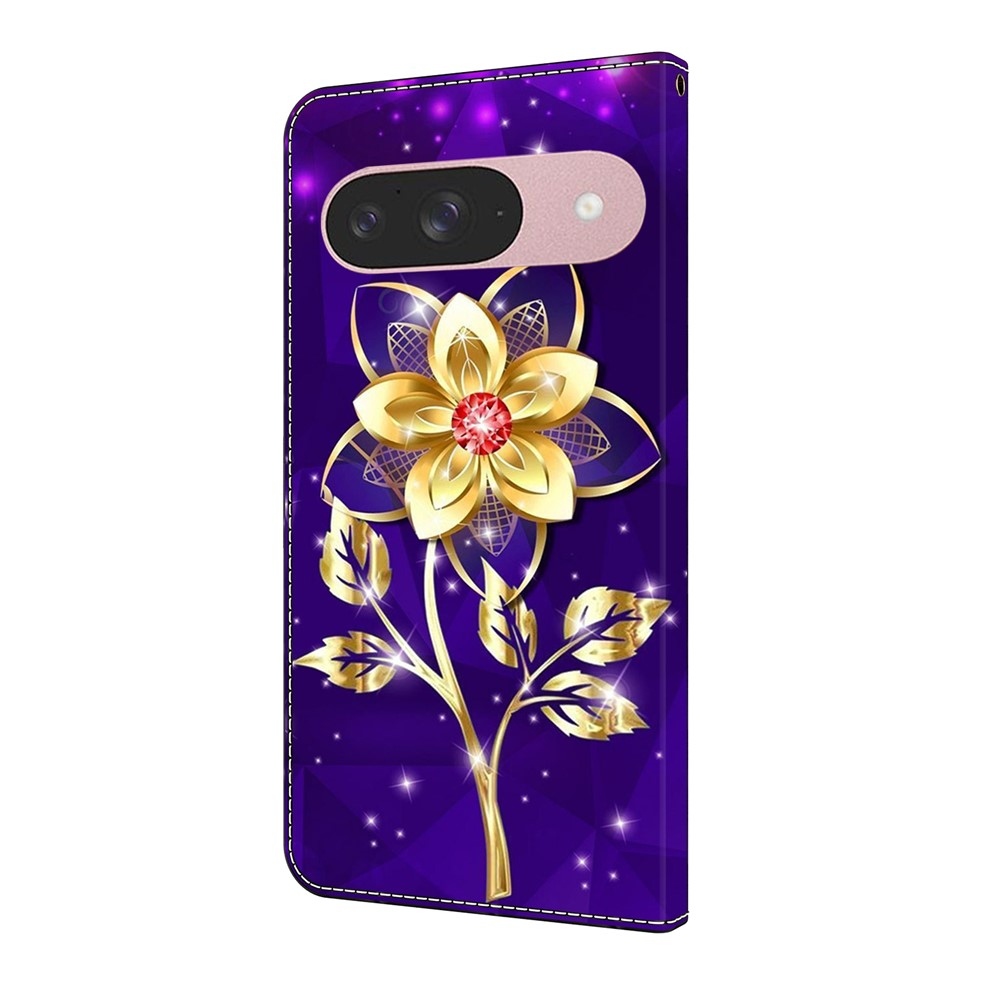 Sima könyves tok Google Pixel 10 Pro/Pixel 10 - arany virág