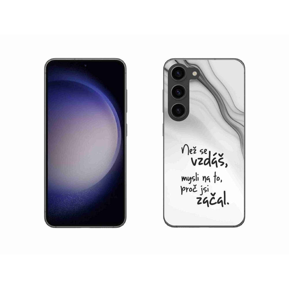 Gél borítás mmCase Samsung Galaxy S23 5G - idézet 2 fehér háttér