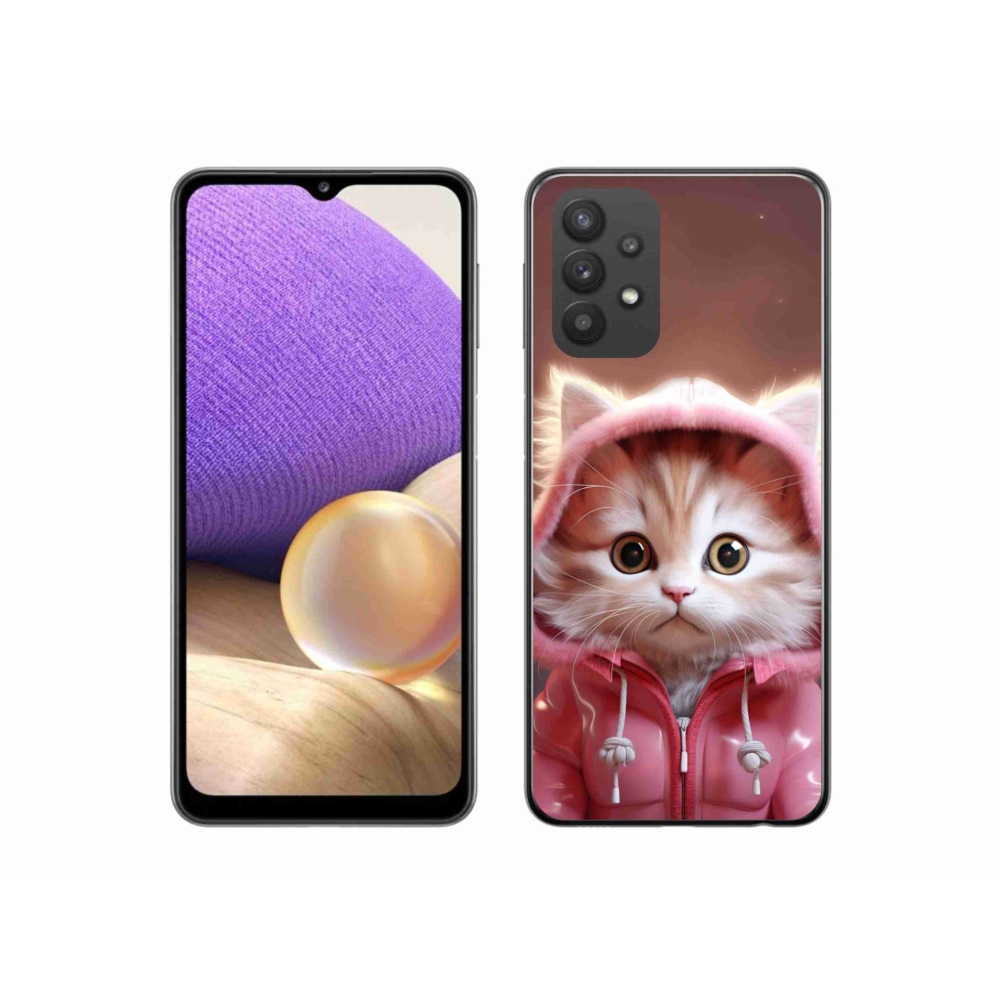 Gél borító mmCase Samsung Galaxy A32 5G - aranyos cica 3