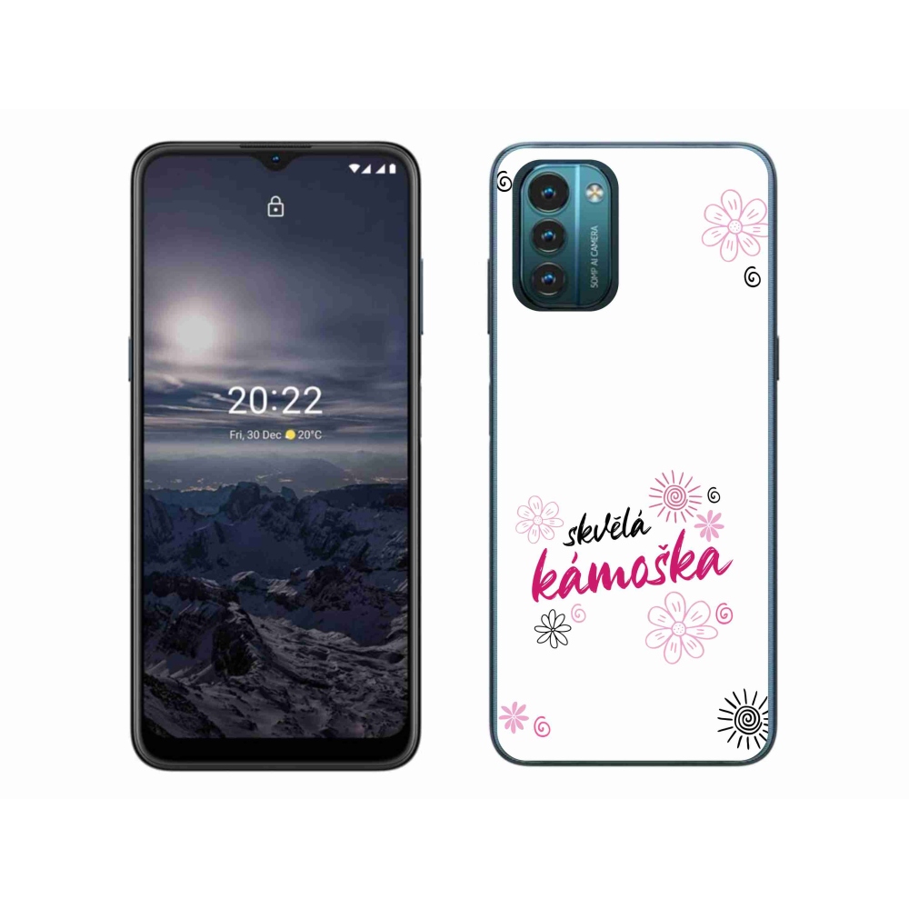 Zselés borítás mmCase a Nokia G11/G21 készülékhez - nagyszerű haver fehér háttérrel