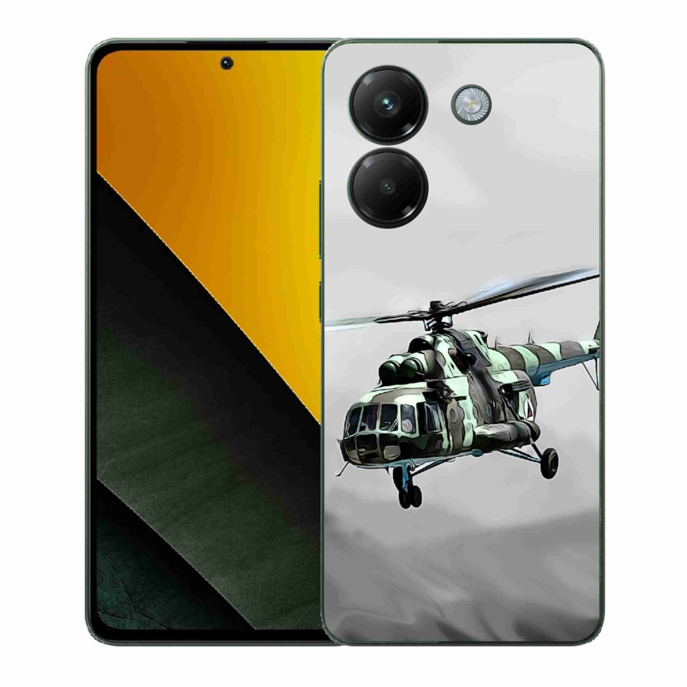 Gél borítás mmCase a Xiaomi Poco M7 Pro 5G számára - katonai helikopter