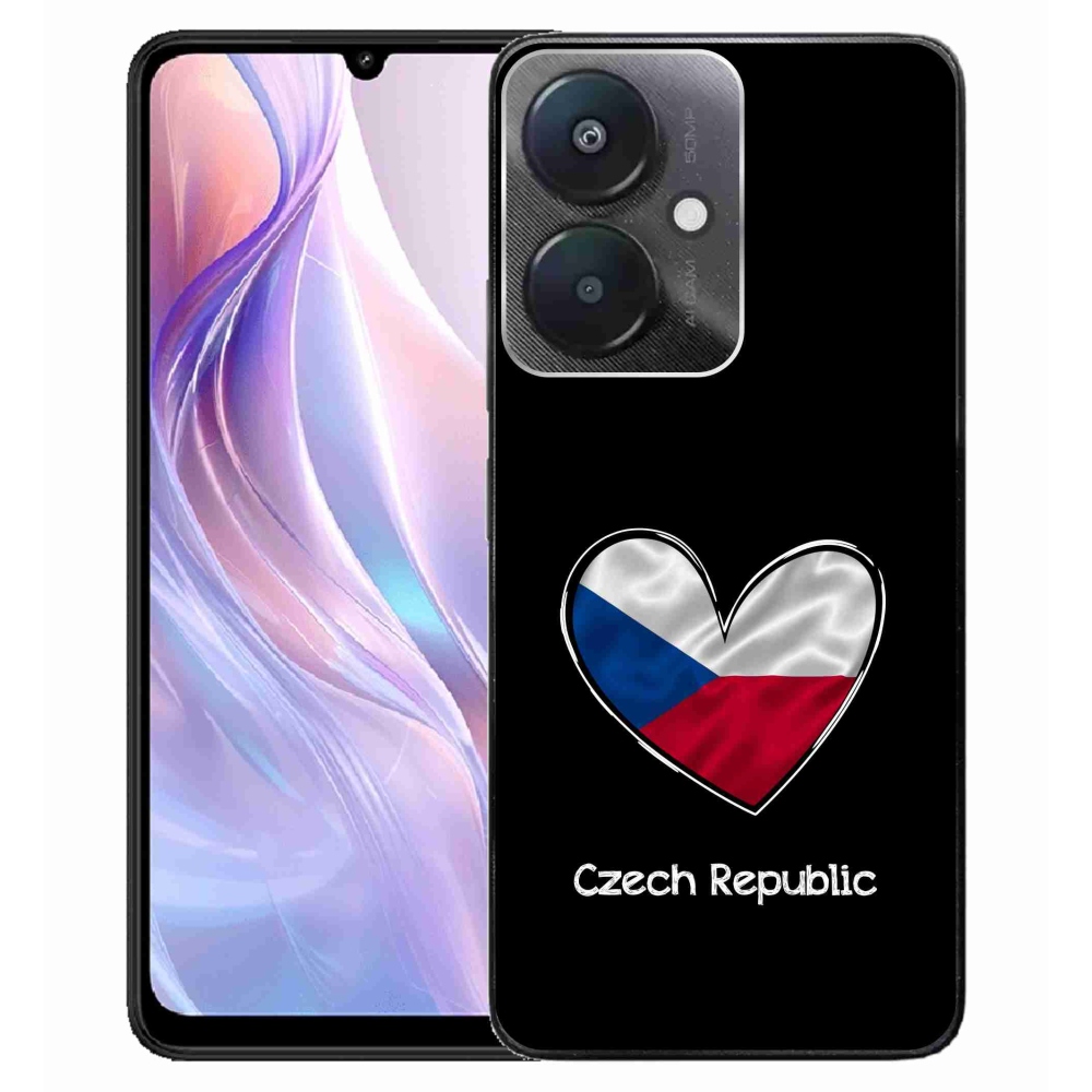 Gél borító mmCase a Xiaomi Redmi 13C 5G - zászló szív fekete háttérrel