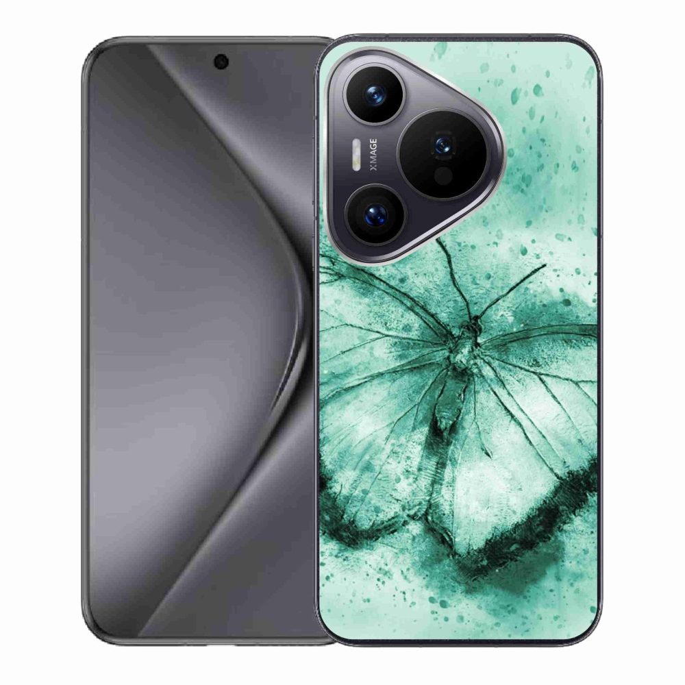 Gél tok mmCase a Huawei Pura 70-hez - zöld pillangó