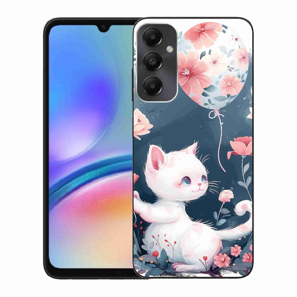 Gél borítás mmCase Samsung Galaxy A05s készülékhez - cica lufival