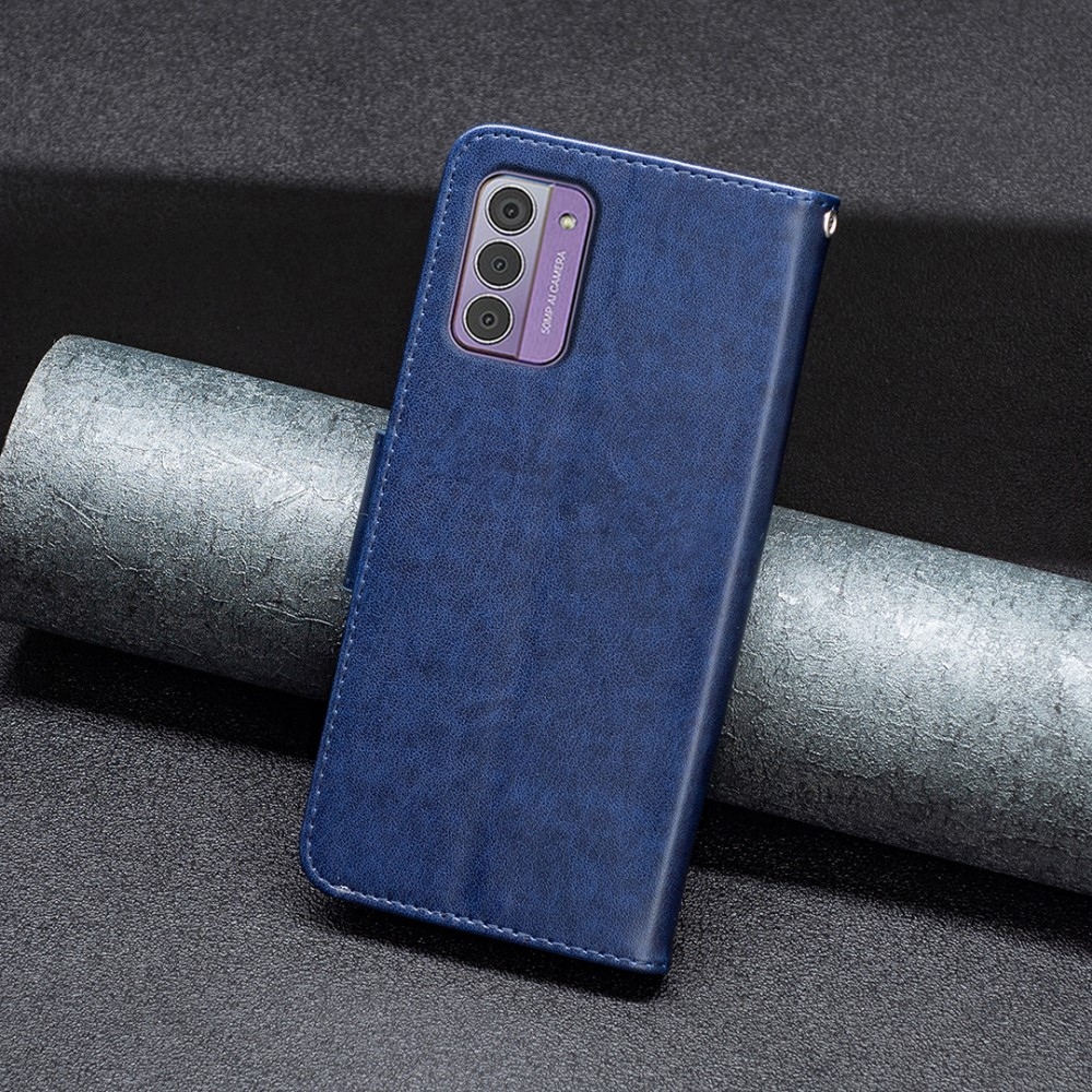 Pillangó könyvtáska Nokia G42-hez - sötétkék