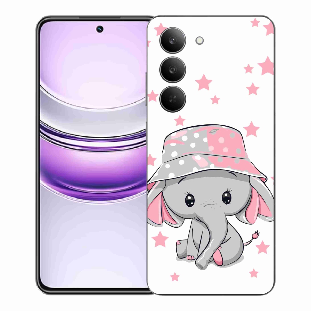 Gél borító mmCase a Realme 14x 5G készülékhez - rózsaszín elefánt