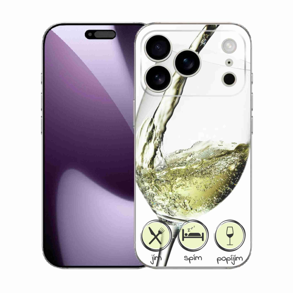 Zselés borítás mmCase iPhone 17 Pro készülékhez - borospohár fehér