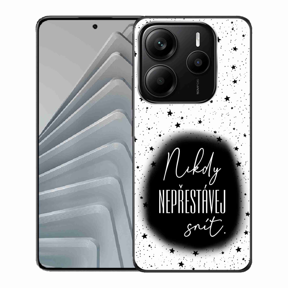 Gél borító mmCase a Xiaomi Redmi Note 14 5G-hez - idézet 1 fekete és fehér háttérrel