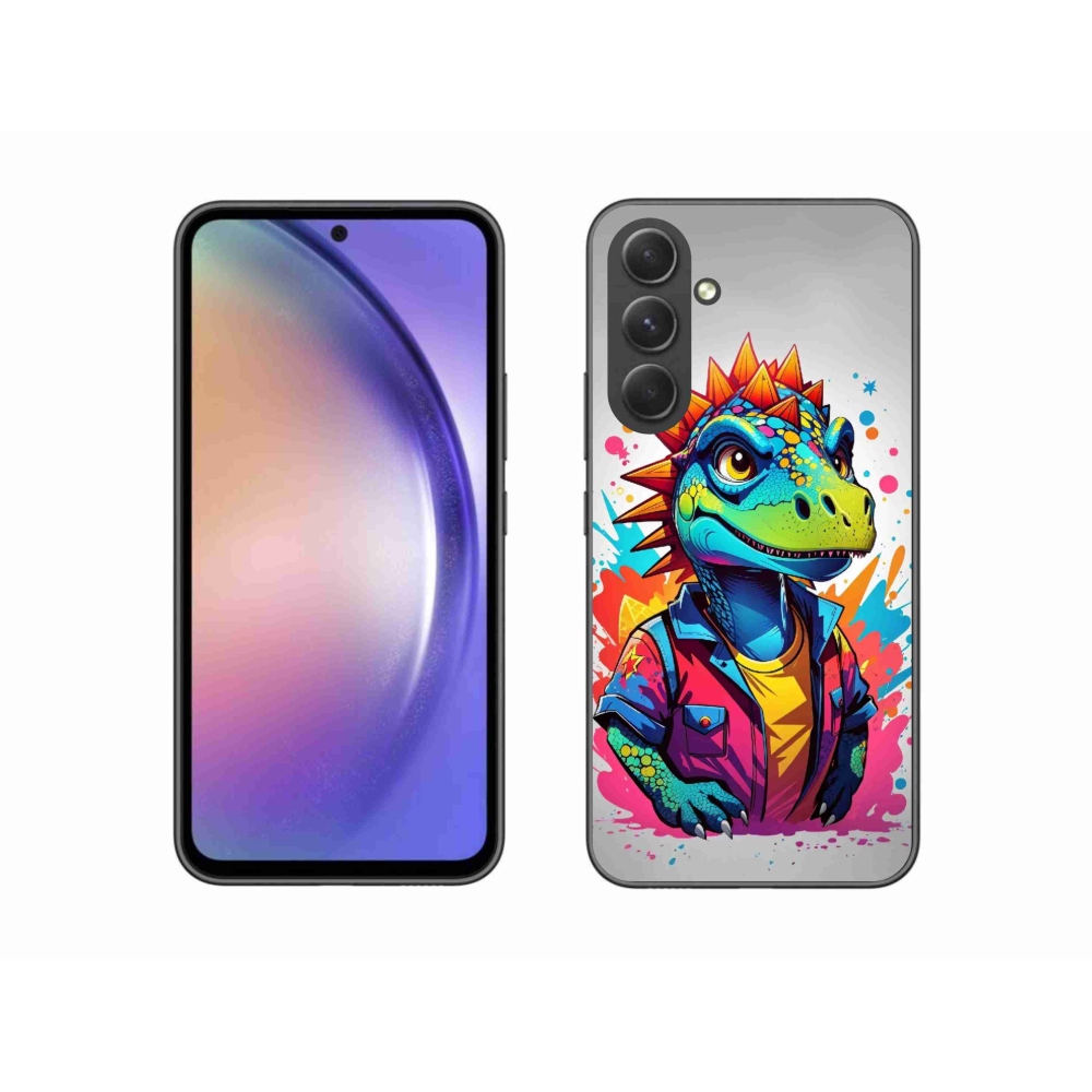 Zselés borítás mmCase Samsung Galaxy A54 5G - színes dinoszauruszhoz