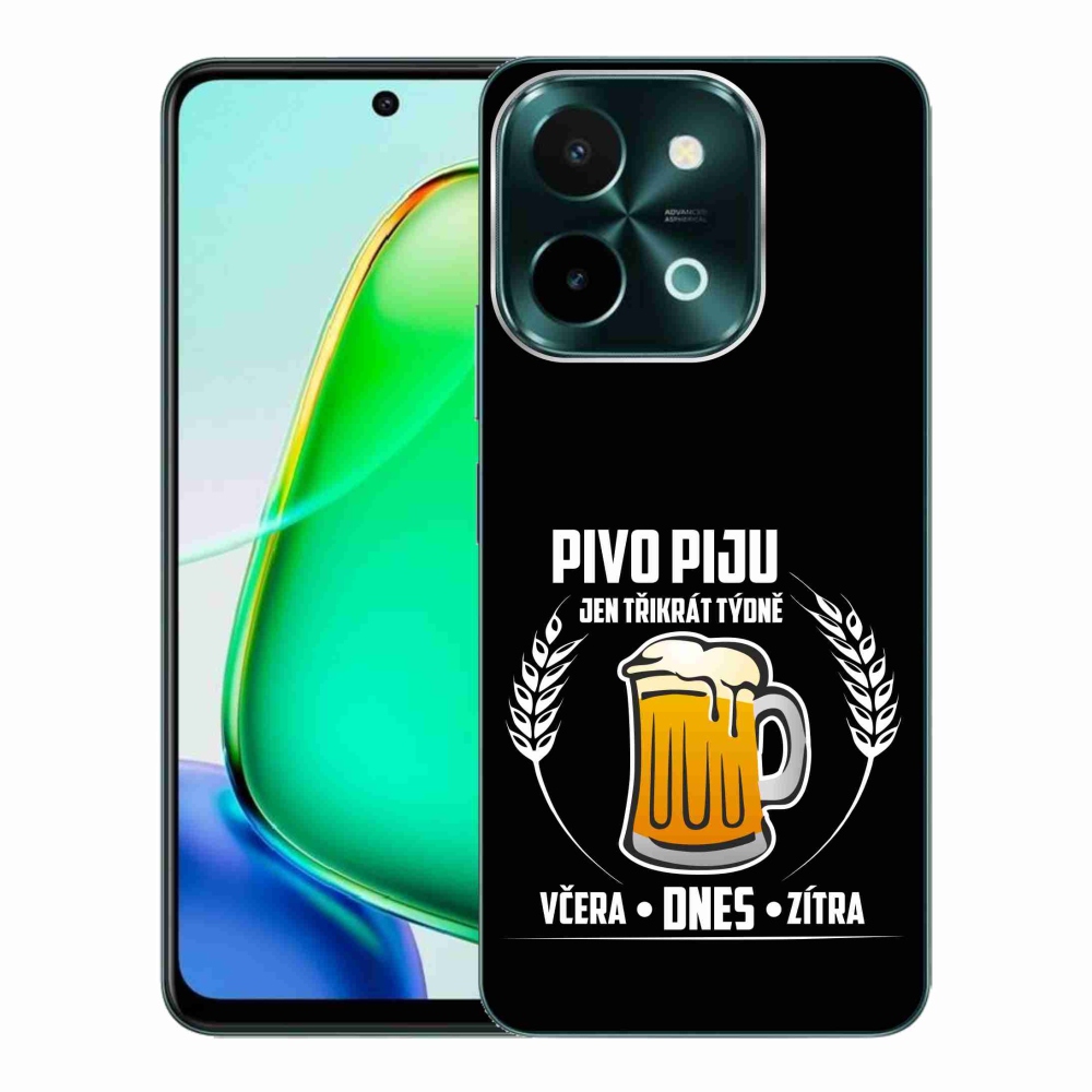 Gél borító mmCase a Vivo Y28-hoz - sör motívum fekete háttérrel