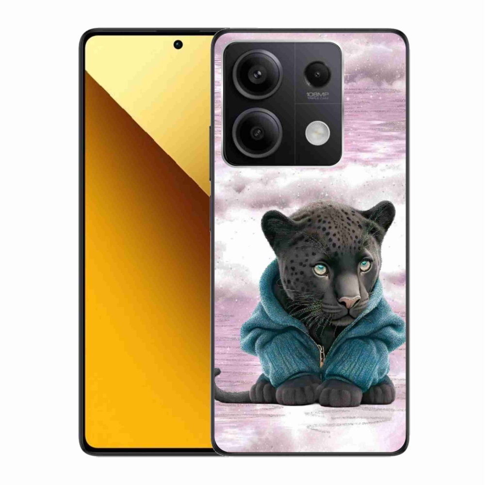 Gél borítás mmCase a Xiaomi Redmi Note 13 5G számára - fekete párduc pulóverben