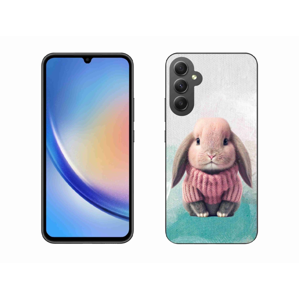 Zselés borítás mmCase Samsung Galaxy A34 5G - nyúl pulóverben