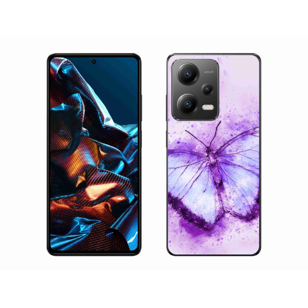 Gél borítás mmCase a Xiaomi Redmi Note 12 Pro 5G számára - lila pillangó