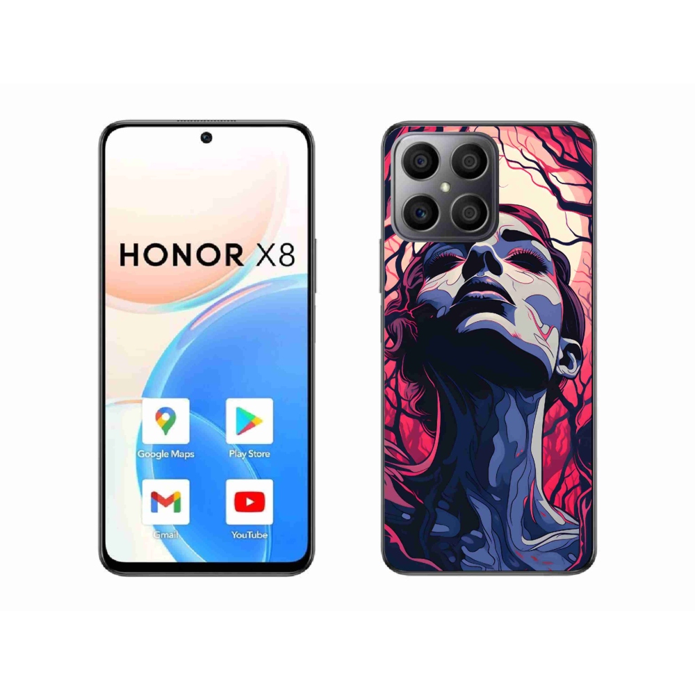 Zselés borítás mmCase a Honor X8-hoz - absztrakt arc