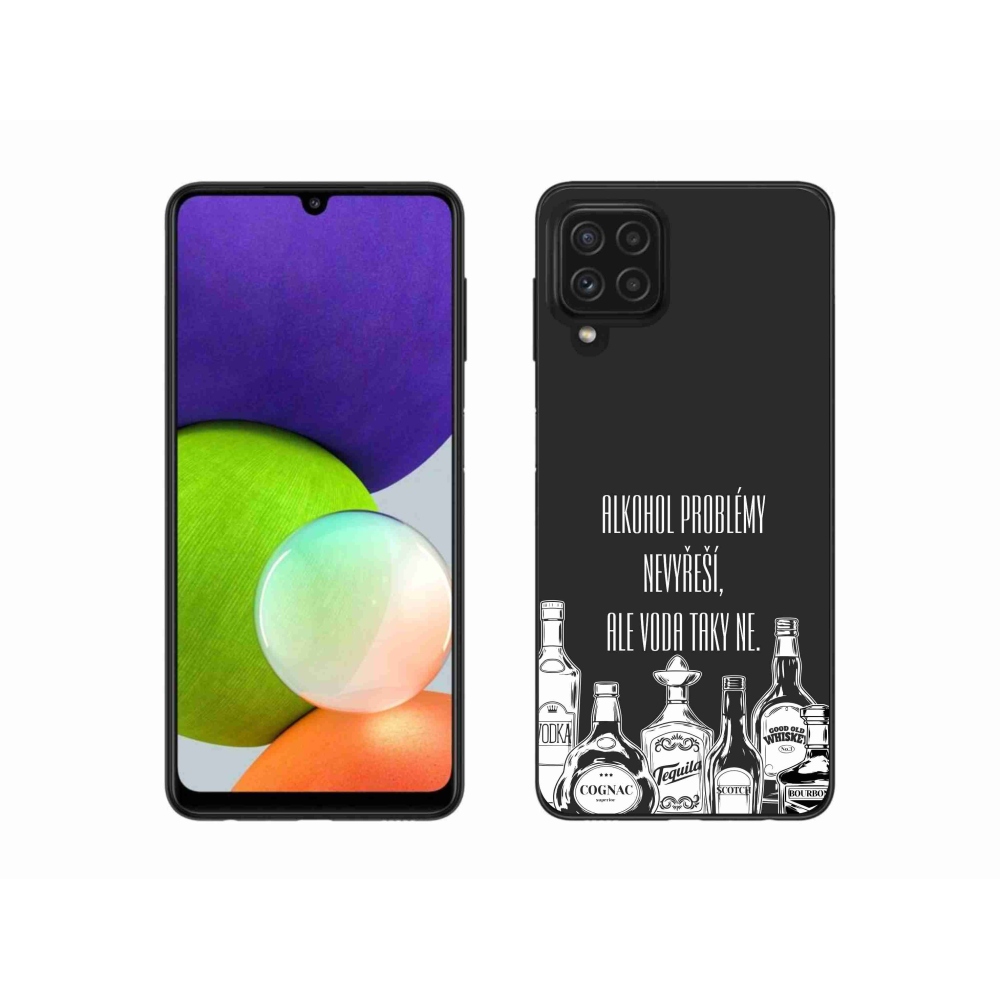 Gél borító mmCase Samsung Galaxy A22 4G - vicces szöveg fekete háttérrel