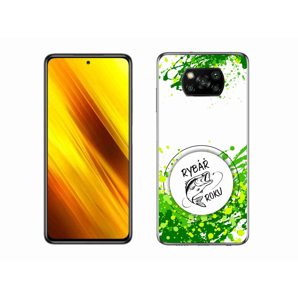 Gél borítás mmCase a Xiaomi Poco X3 Pro számára - az év horgásza fehér háttérrel