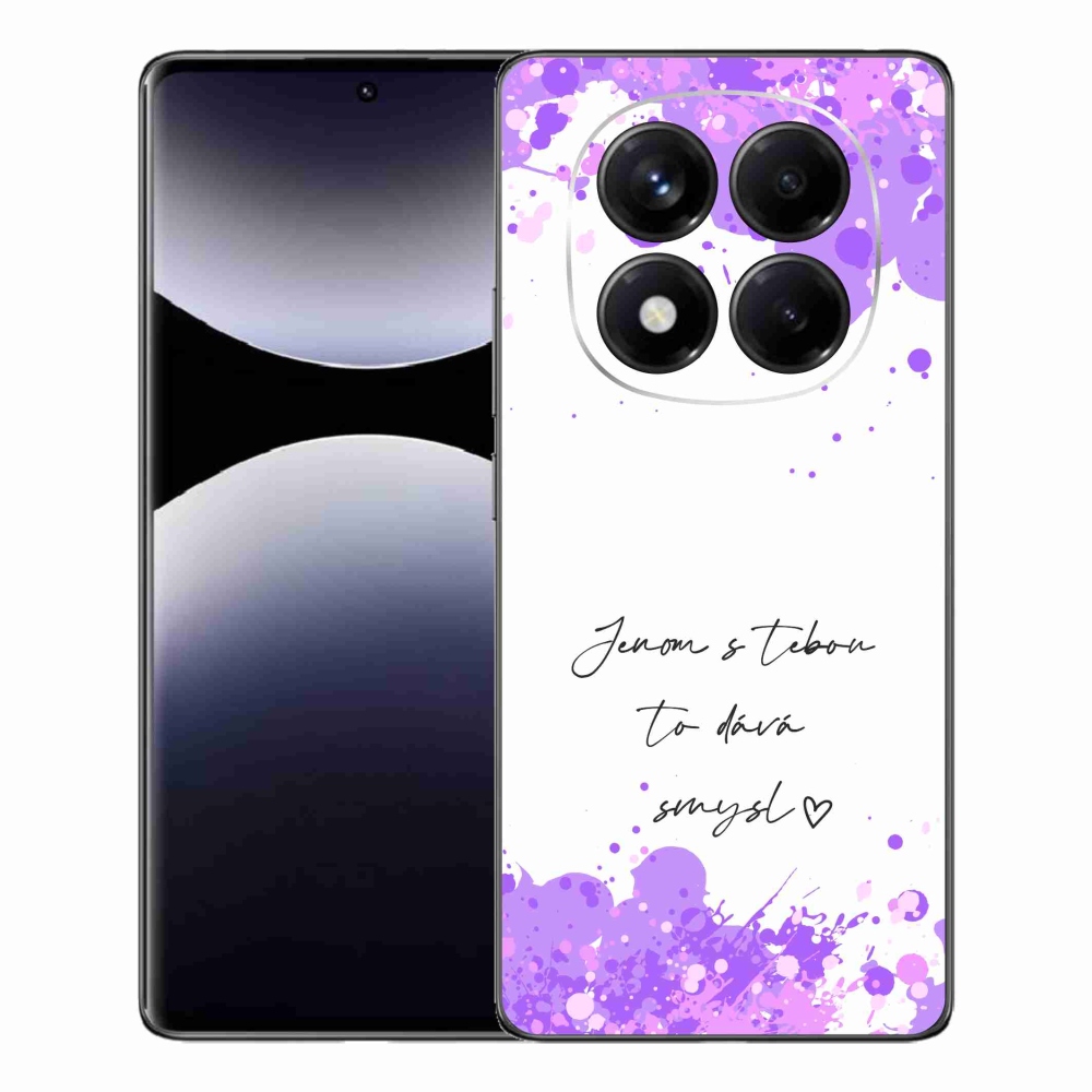 Gél borító mmCase a Xiaomi Redmi Note 14 Pro-hoz - szerelmes szöveg fehér háttérrel