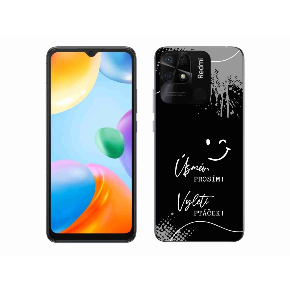 Gél borító mmCase a Xiaomi Redmi 10C számára - vicces szöveg 4 fekete háttérrel