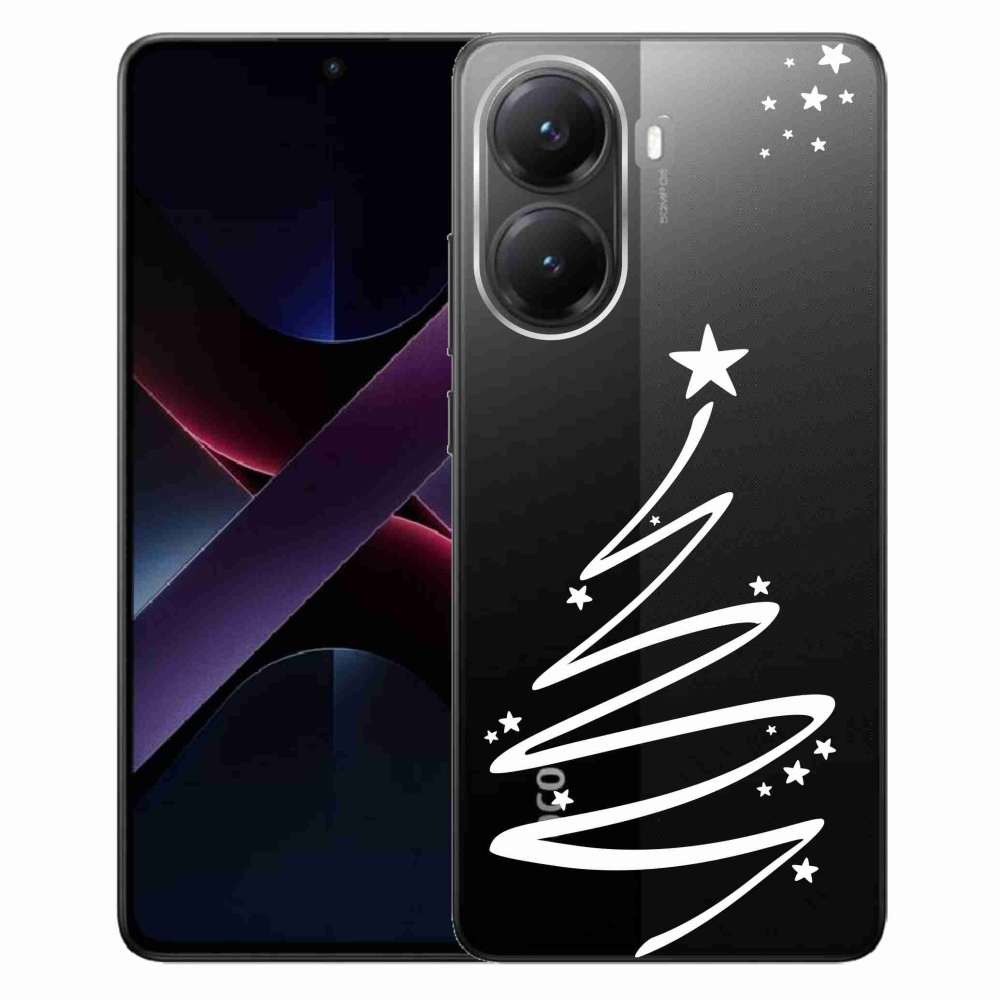 Gél borítás mmCase a Xiaomi Poco X7 Pro 5G számára - fehér fa átlátszó háttéren