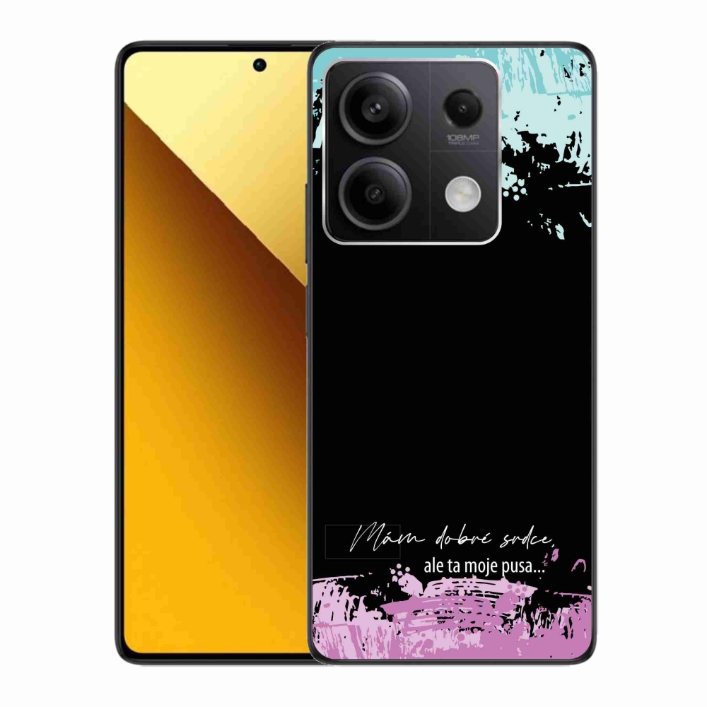 Gél borító mmCase a Xiaomi Redmi Note 13 5G-hez - vicces szöveg 3 fekete háttérrel