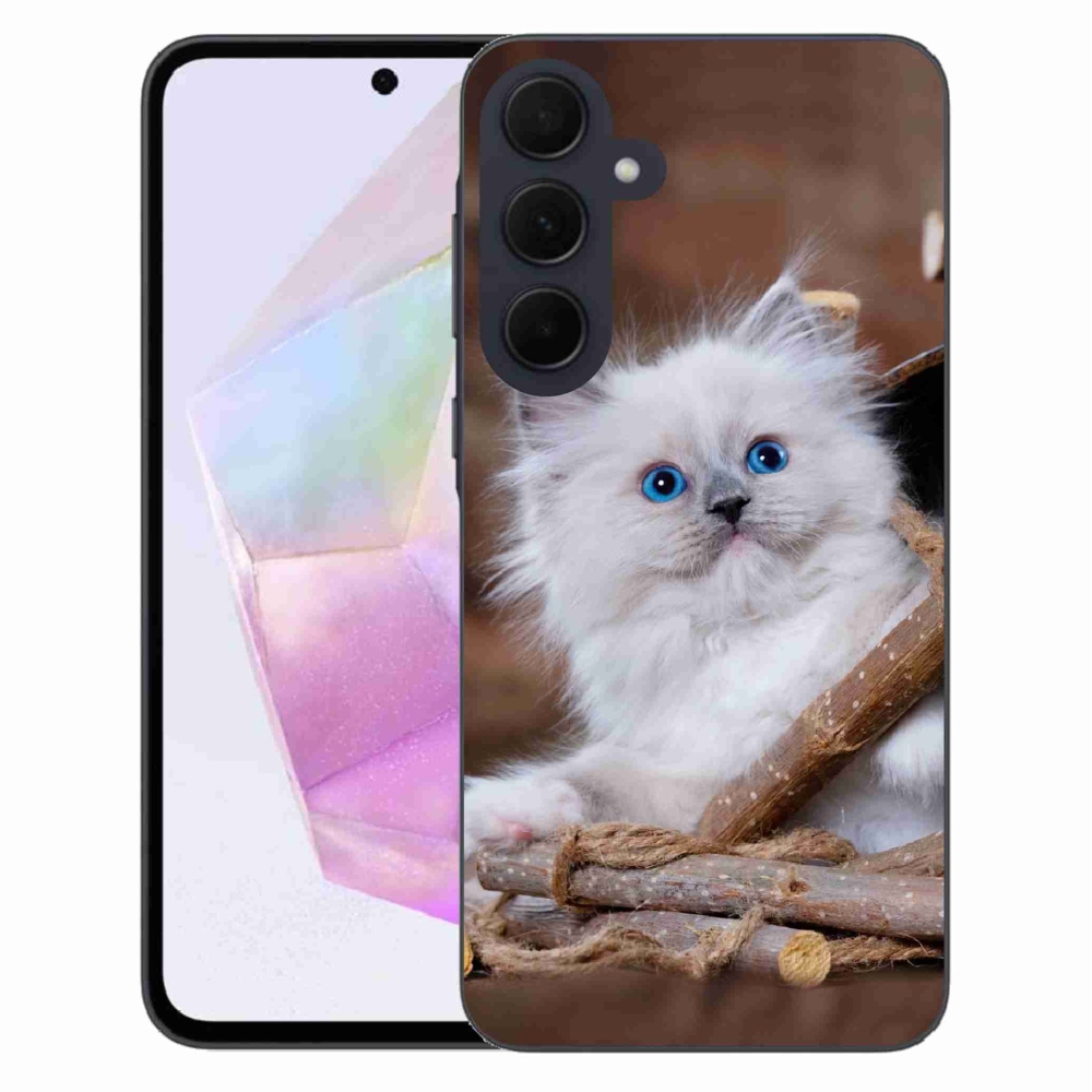 Gél védőhuzat mmCase Samsung Galaxy A35 5G - fehér cica