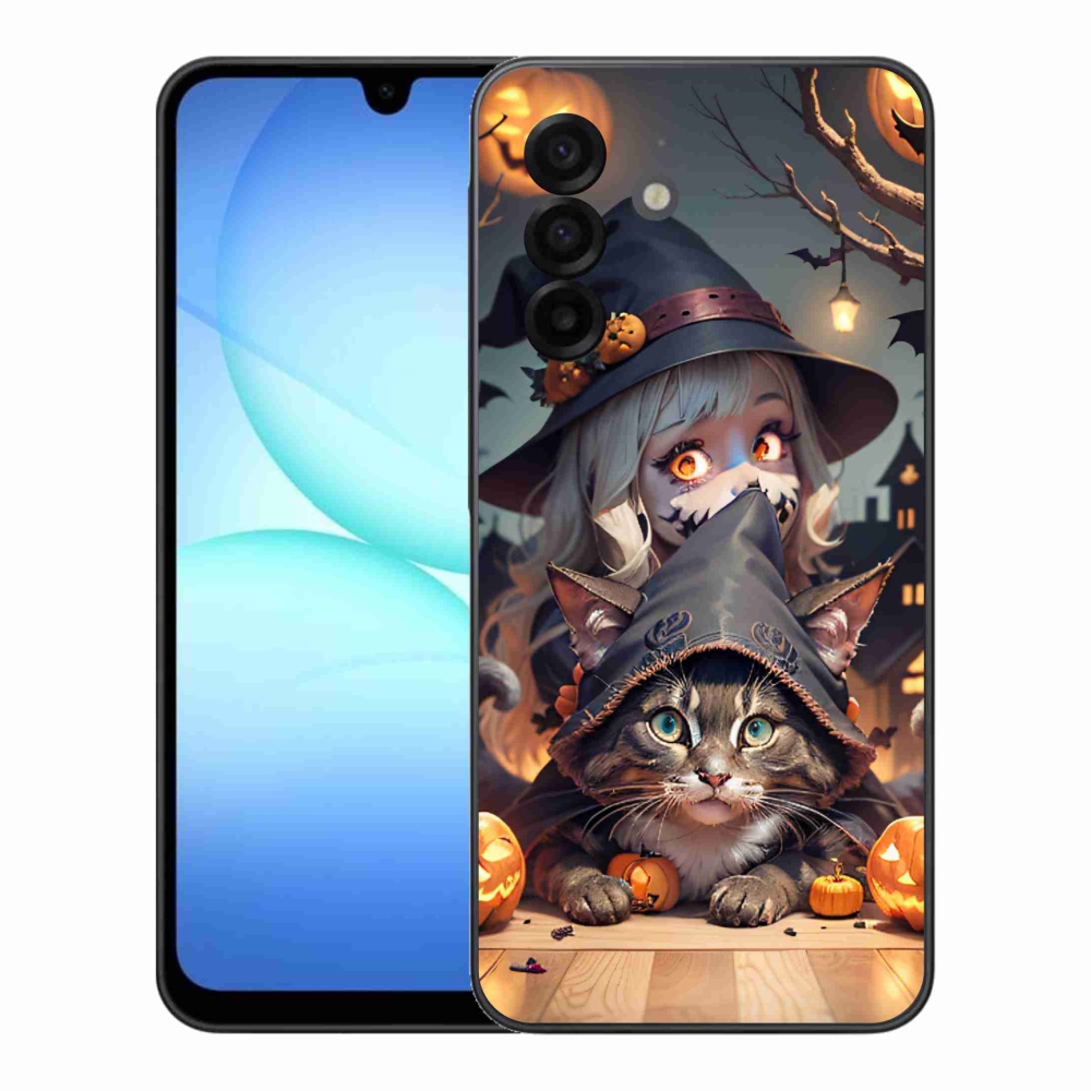 Zselés borítás mmCase Samsung Galaxy A17 4G/5G - boszorkány macskával