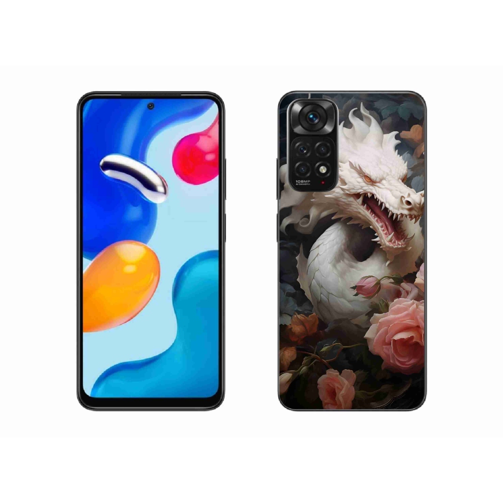Gél borítás mmCase a Xiaomi Redmi Note 11 4G-hez - fehér sárkány