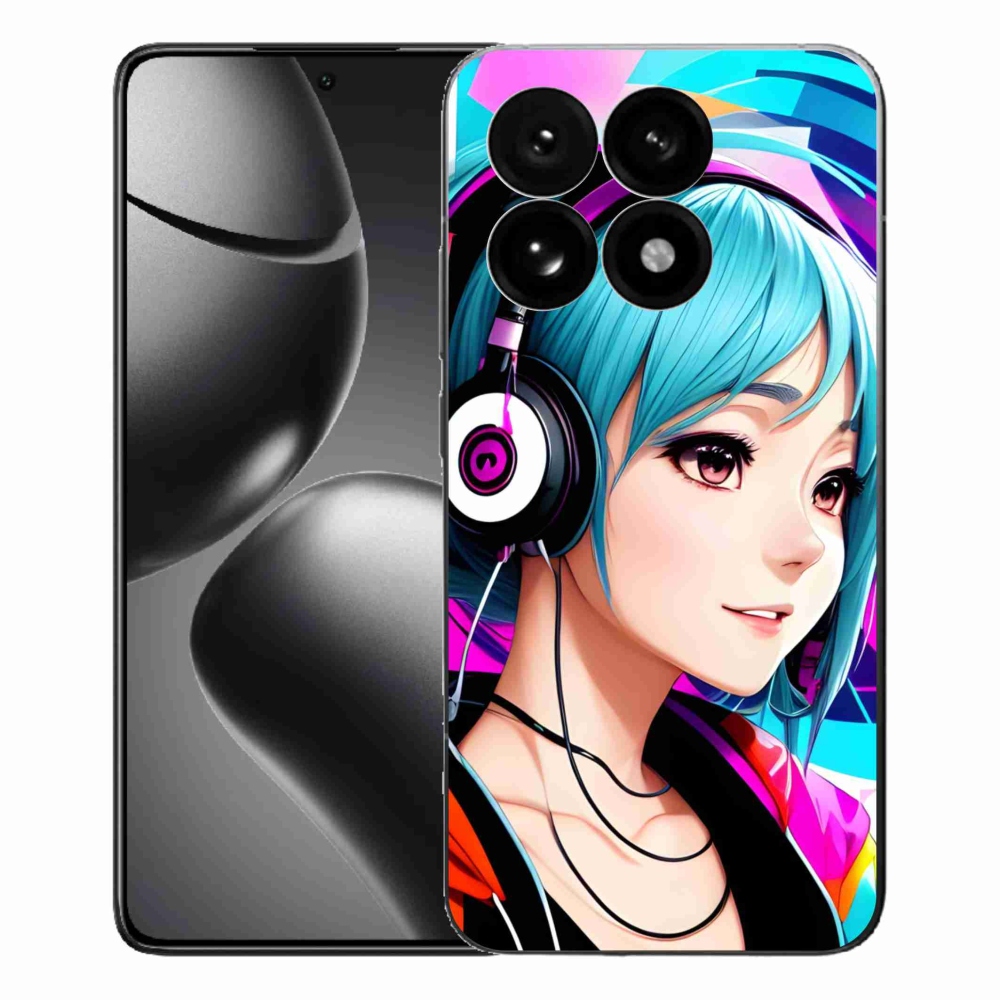 Gél borító mmCase a Xiaomi 15T-hez - lány fejhallgatóval