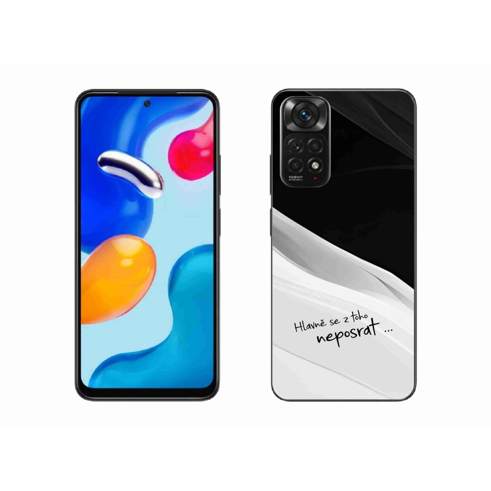 Gél borító mmCase a Xiaomi Redmi Note 11S 4G-hez - vicces szöveg 13 fehér és fekete háttérrel