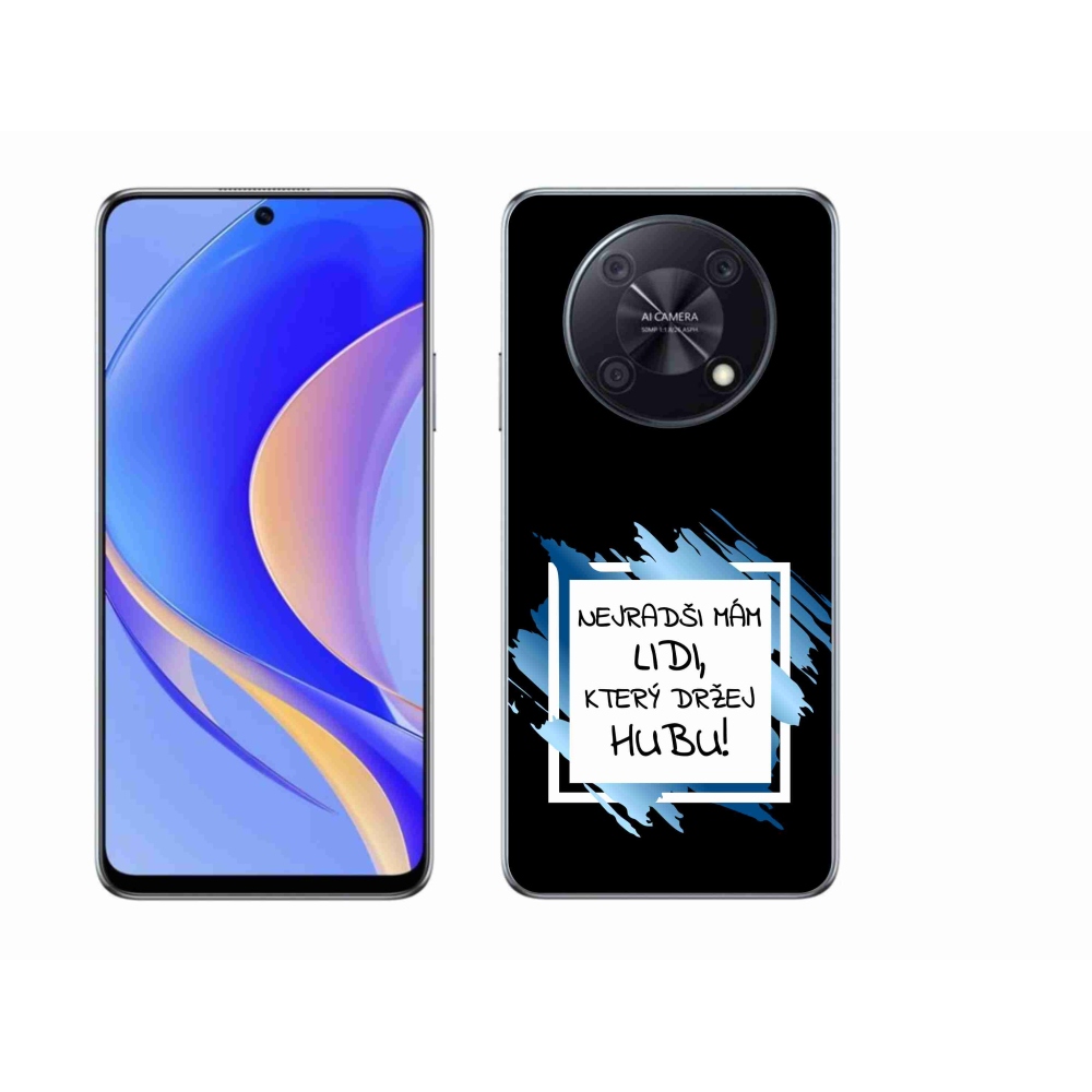 Gél borító mmCase a Huawei Nova Y90-hez - vicces szöveg 7 fehér és fekete háttérrel