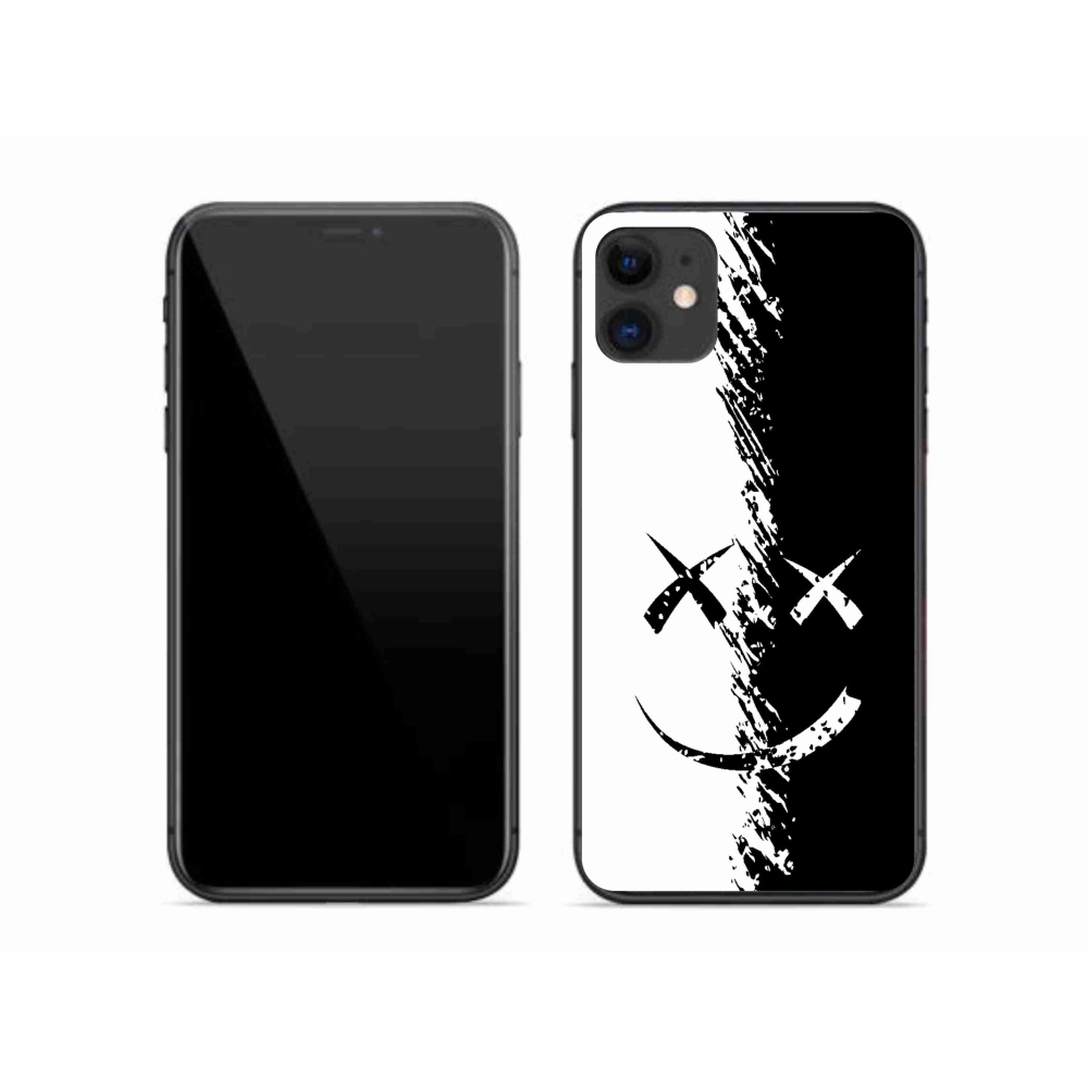 Zselés borítás mmCase iPhone 11 készülékhez - fekete-fehér mosolygó