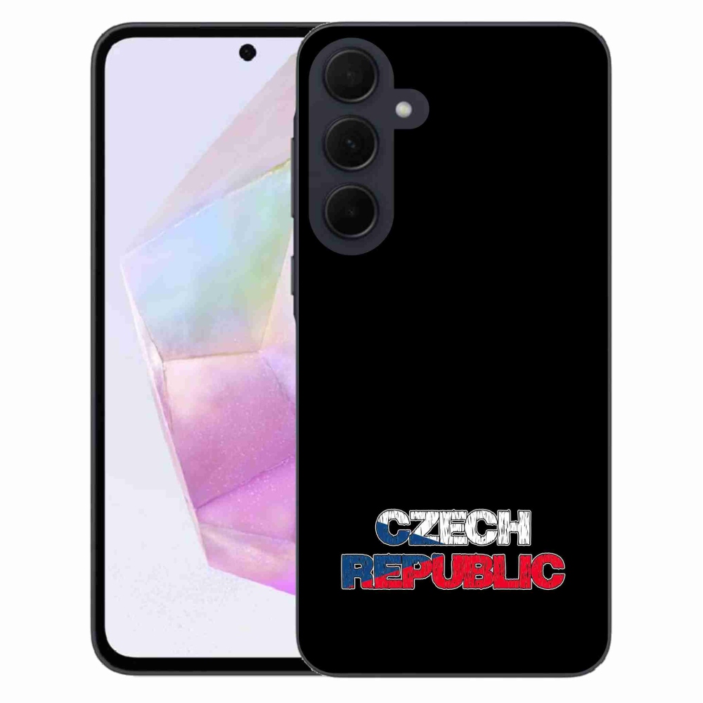 Gél védőhuzat mmCase Samsung Galaxy A35 5G - Csehország fekete háttérrel
