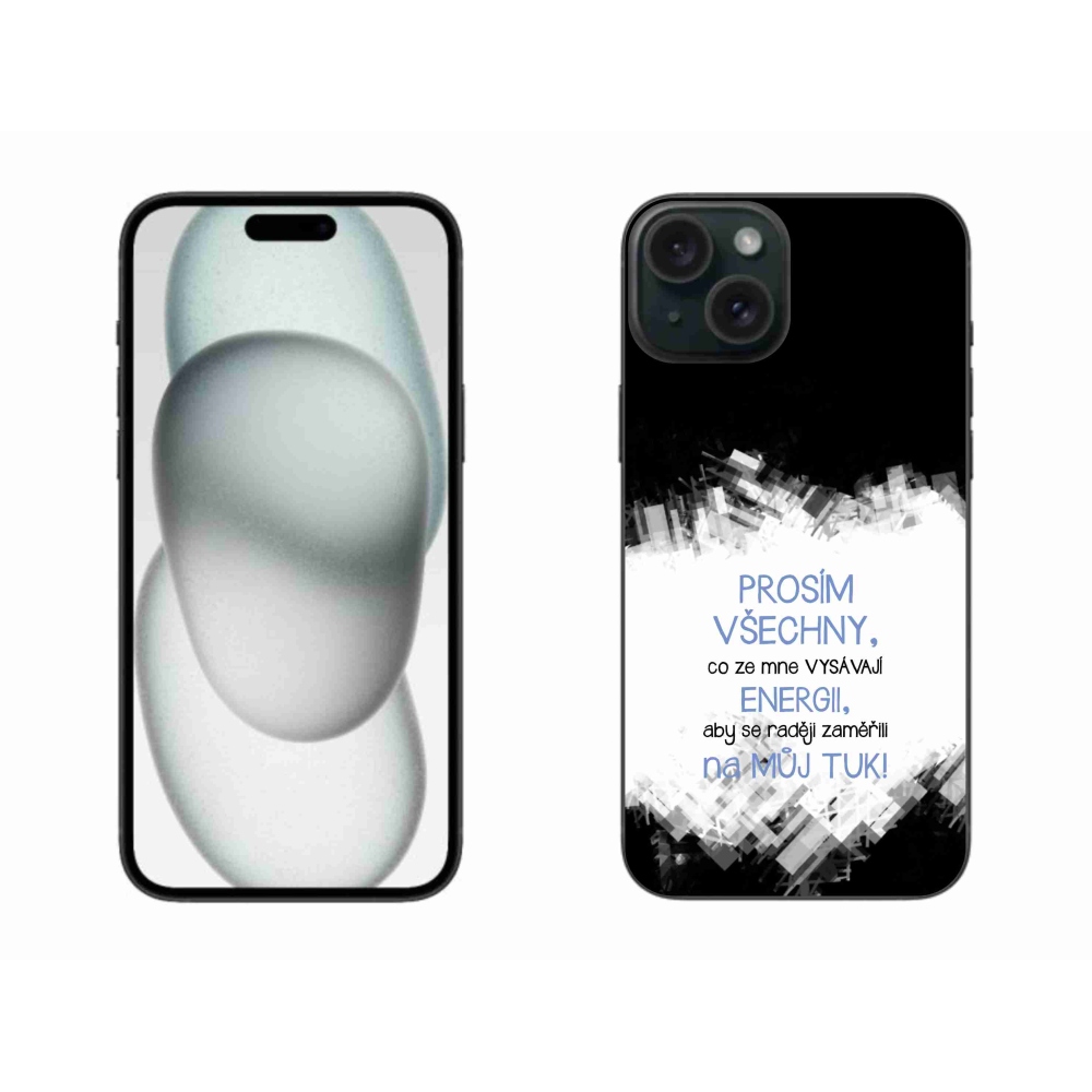 Gél védőhuzat mmCase iPhone 15 Plus készülékhez - vicces szöveg 1 kék