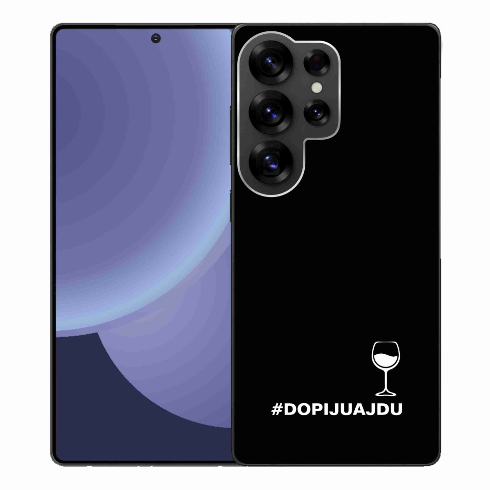 Gél borítás mmCase Samsung Galaxy S25 Ultra készülékhez - bor motívum fekete alapon