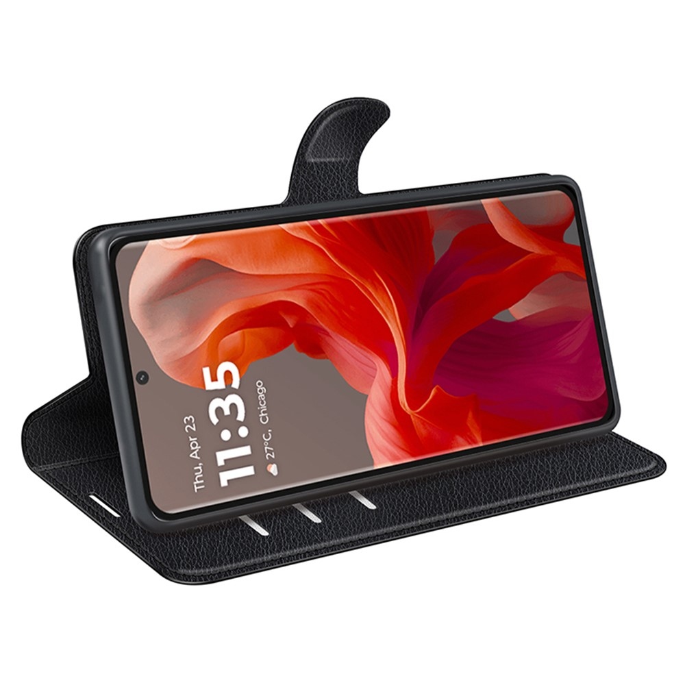 Litchi könyv tok Motorola Moto G85 5G - fekete