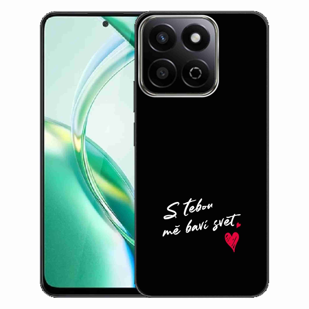 Gél borító mmCase a Honor 200 Smart 5G készülékhez - szerelmes szöveg 1 fekete háttér