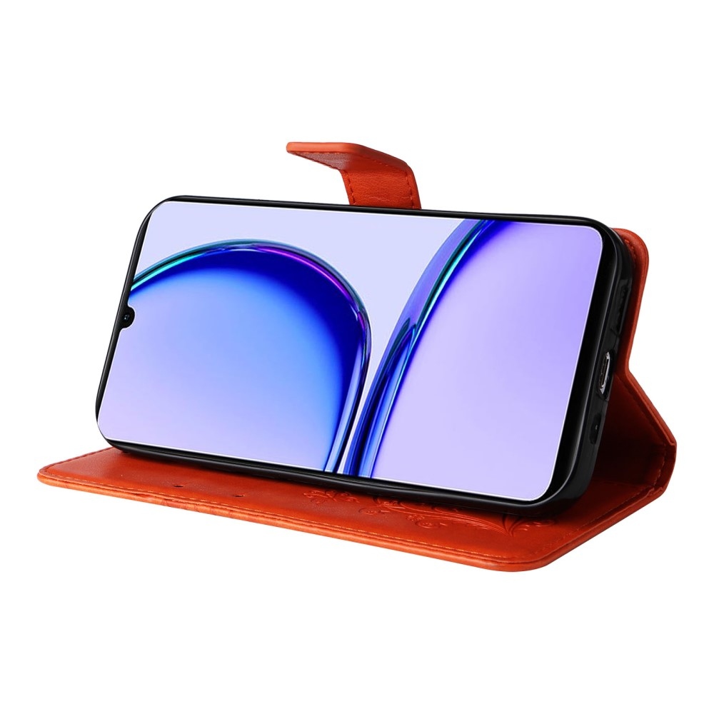 Nagy pillangó könyvtáska Realme C51/C53 készülékhez - narancssárga színben