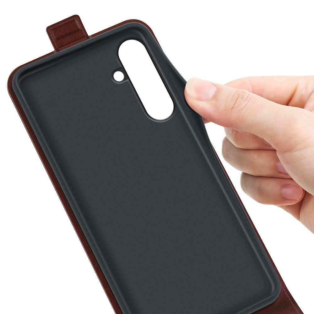 Függőleges könyvtáska Samsung Galaxy A26 5G készülékhez - barna