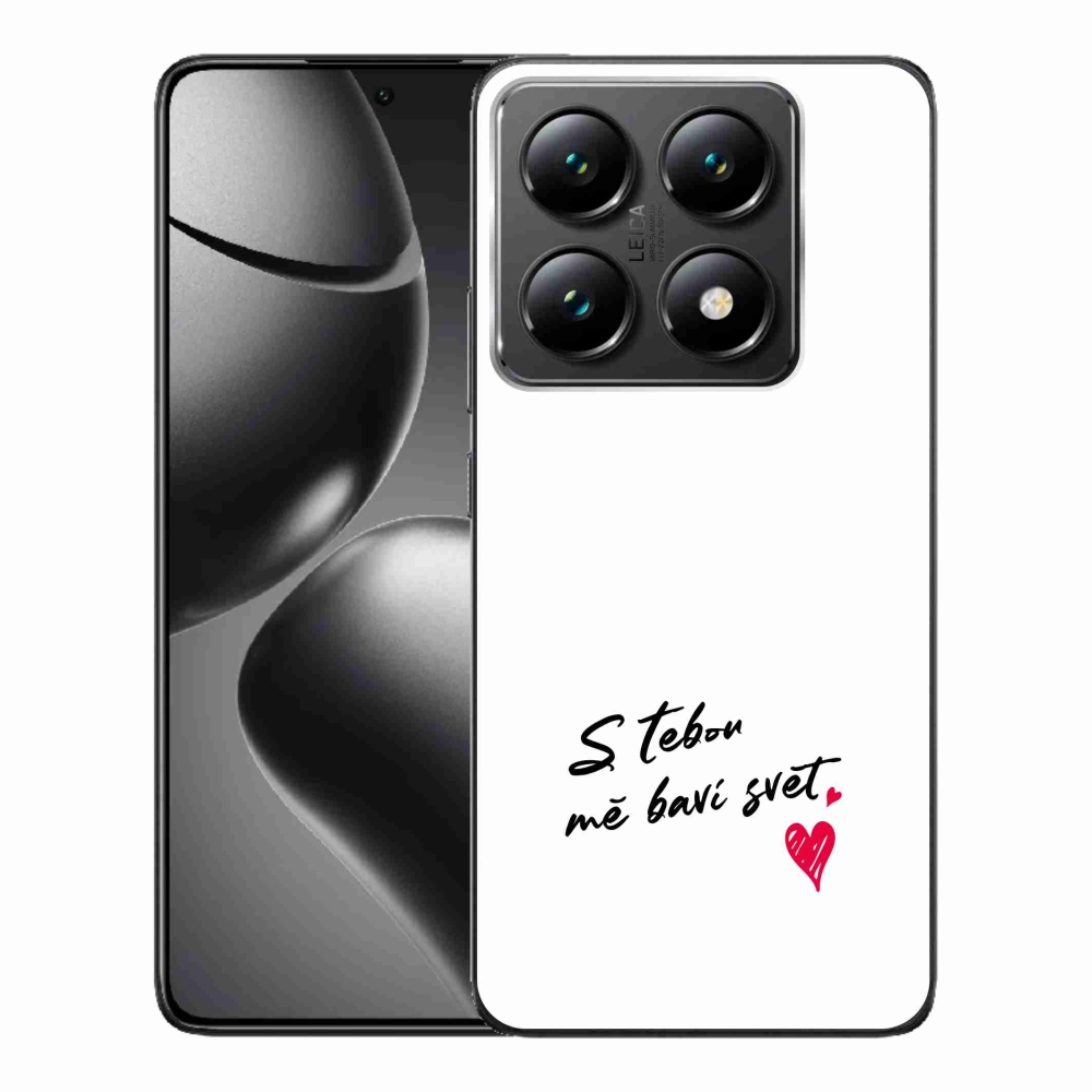 Gél borító mmCase a Xiaomi 14T Pro számára - szerelmes szöveg 1 fehér háttér