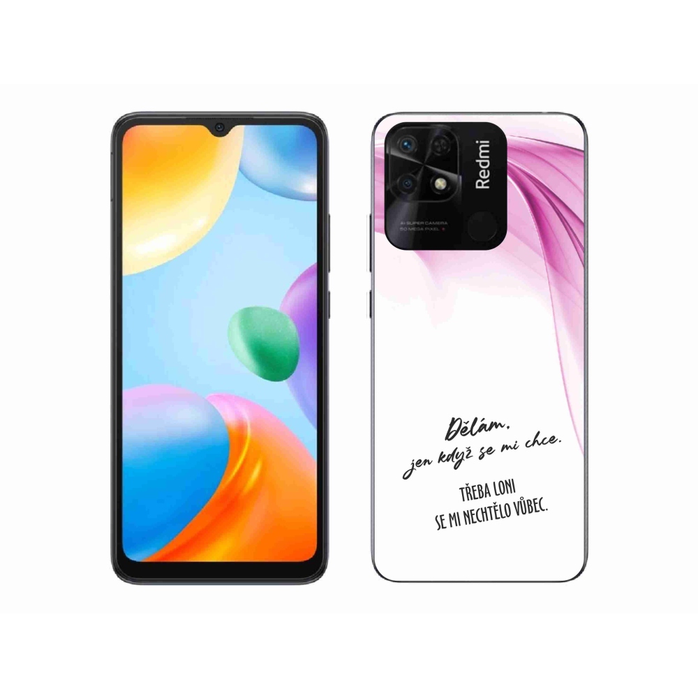Gél borító mmCase a Xiaomi Redmi 10C-hez - vicces szöveg 12 fehér háttérrel
