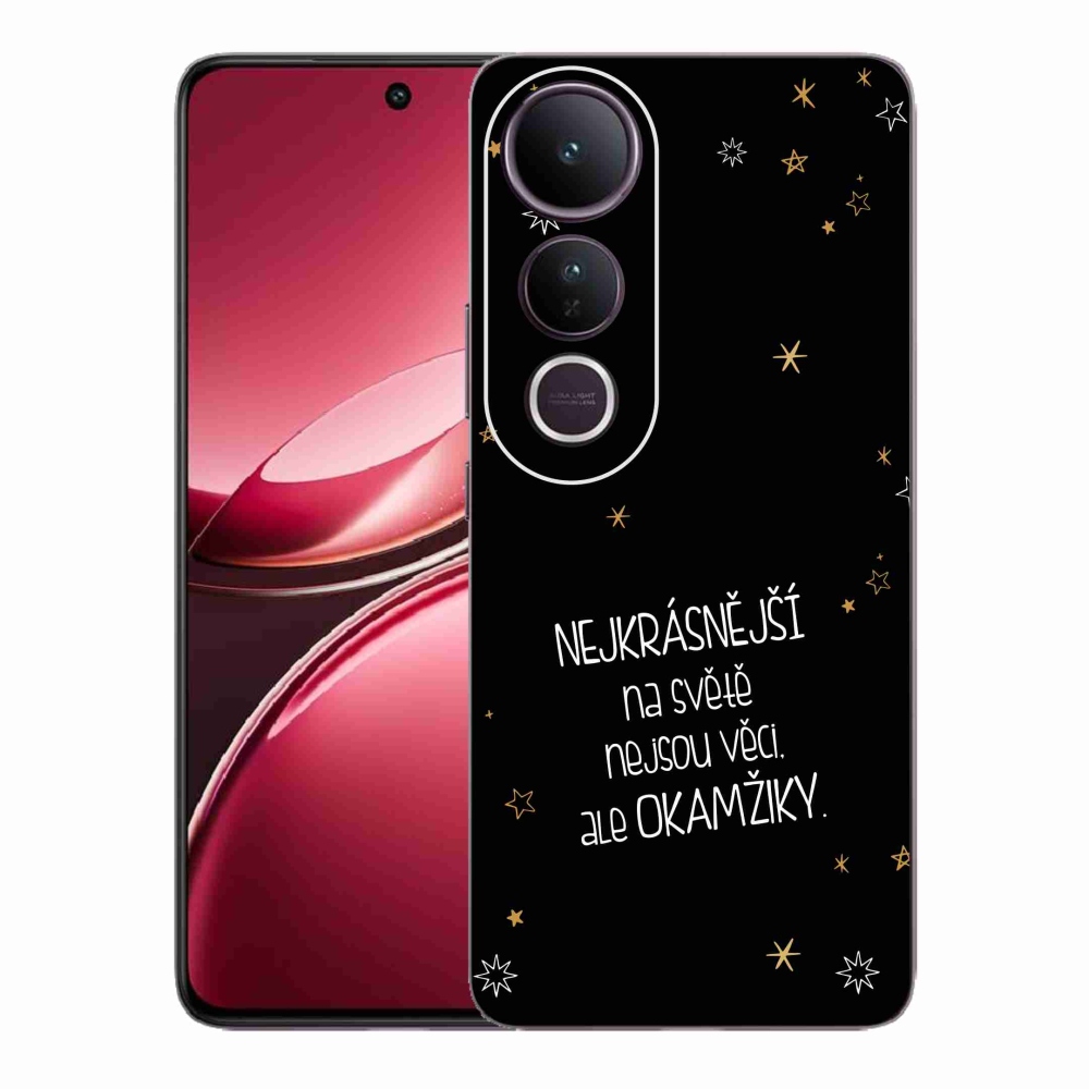 Gél borítás mmCase a Vivo V50 Lite 4G/5G - idézet 4 fekete háttérrel