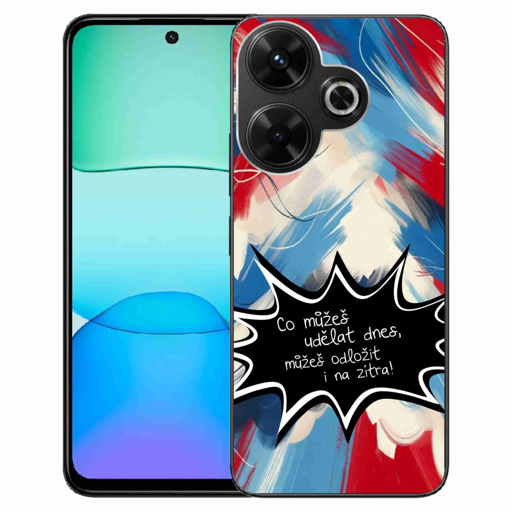 Gél borító mmCase a Xiaomi Redmi 13 4G/Poco M6 4G - vicces szöveg 9 fekete háttérrel