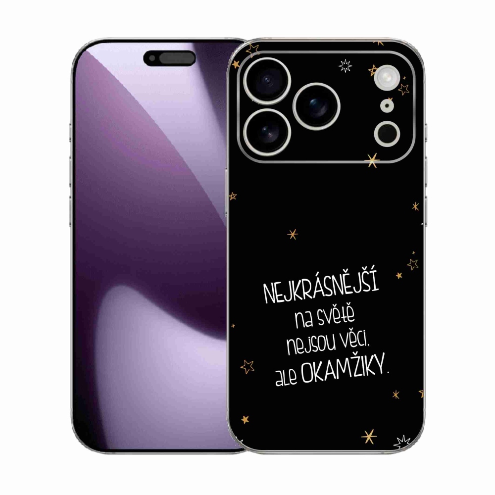 Gél borítás mmCase iPhone 17 Pro készülékhez - Idézet 4 fekete háttér