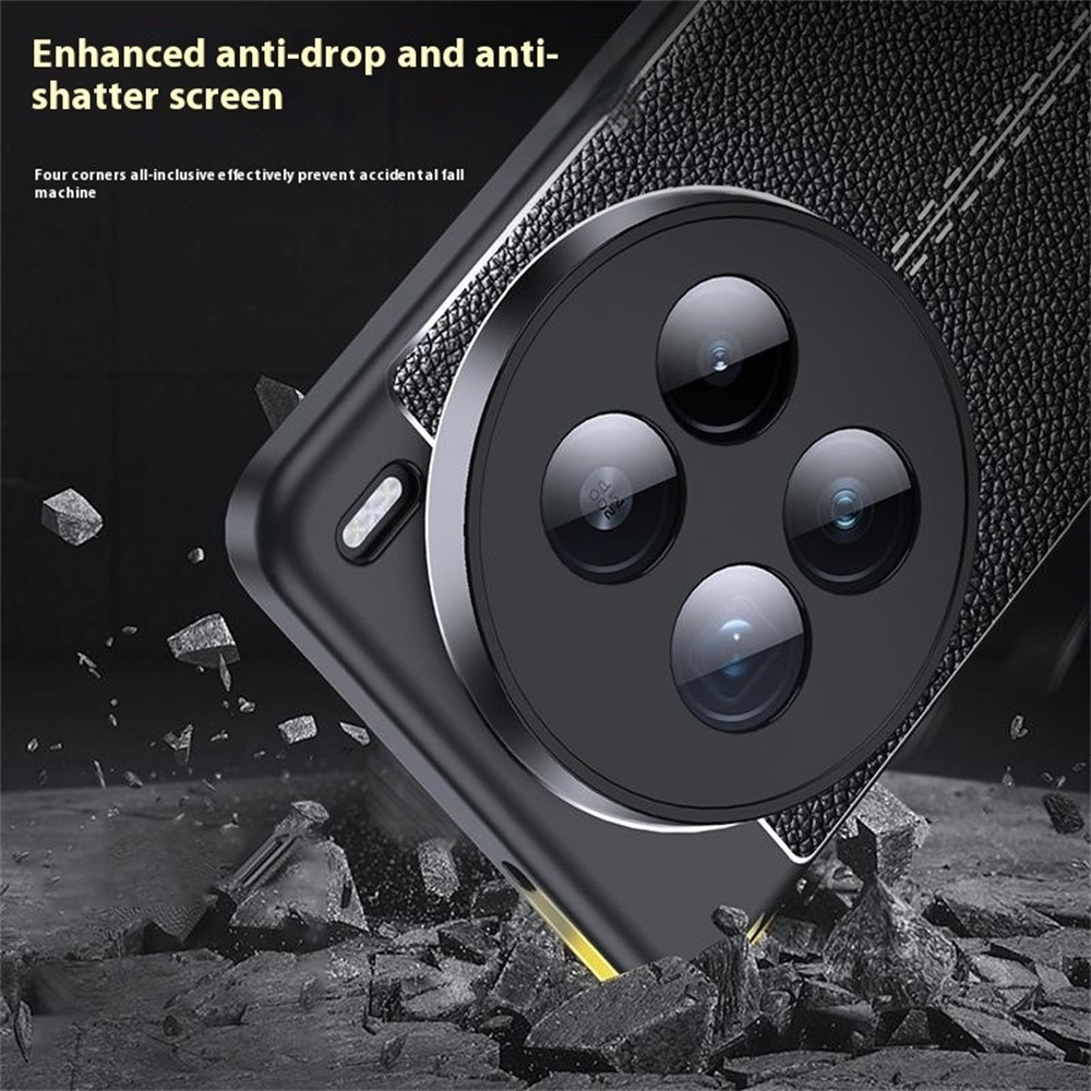 Litchi tartós zselés tok a Vivo X200 Pro 5G készülékhez - fekete