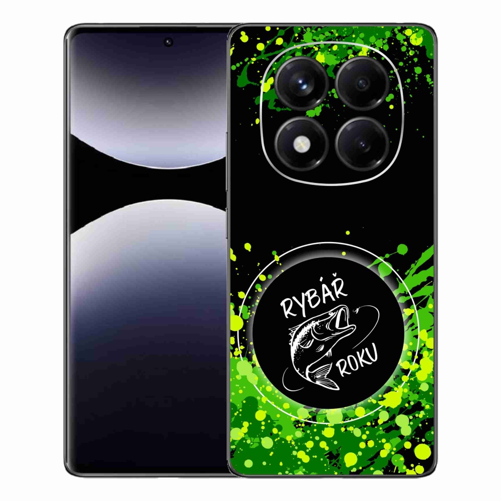 Gél borítás mmCase a Xiaomi Redmi Note 14 Pro számára - az év halászának fekete háttere