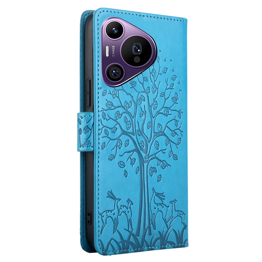 Fa könyvtáska Huawei Pura 70 Pro-hoz - kék